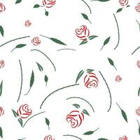 Rose branche feuille épine diffuser, vecteur illustration sur le blanc arrière-plan, conception pour mariage, l'amour papier, cadeau emballage, en tissu modèle, broderie et tissage style.