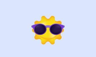 illustration réaliste Soleil des lunettes de soleil vecteur icône 3d symboles isolé sur Contexte