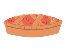 fait maison gâteau, Pomme ou baie tarte, vecteur isolé plat illustration.