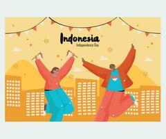 illustration de fond de la fête de l'indépendance de l'indonésie vecteur