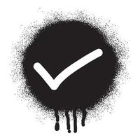 vérifier marque icône graffiti avec noir vaporisateur peindre vecteur