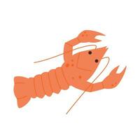 Homard dessin. plat vecteur illustration.