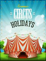 Affiche de vacances de cirque d'été vecteur