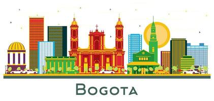 Bogota Colombie ville horizon avec Couleur bâtiments isolé sur blanche. vecteur