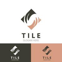 élégant tuile sol logo conception affaires boutique bâtiment modèle vecteur