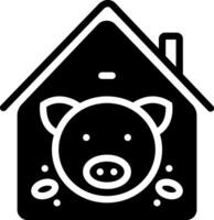 solide icône pour porc dans porcherie vecteur