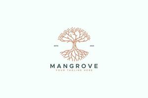 mangrove arbre végétation prime et luxe marque identité logo vecteur