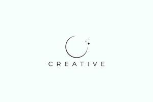 Créatif logo rêver étoile croissant lune et étoile silhouette illustration Facile et minimaliste moderne affaires signe symbole vecteur