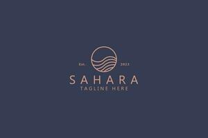 Sahara désert milieu est logo l'image de marque concept abstrait forme Facile ligne géométrique. vecteur