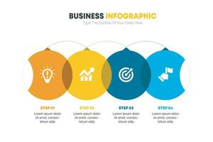 affaires infographie 4 pas cercle modèle vecteur illustration
