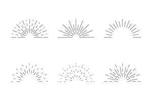 sunburst icône. demi-cercle rétro logo avec radial des rayons. starburst avec lever du soleil. vecteur