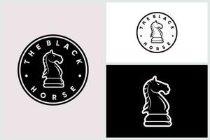 échecs club, échecs tournoi, noir cheval échecs logo vecteur