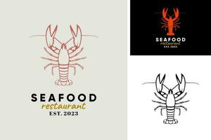 Fruit de mer restaurant logo avec Homard écrevisse vecteur