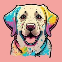 mignonne Labrador retriever chien aquarelle visage art illustration vecteur