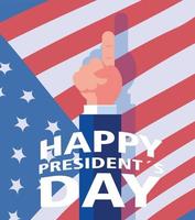 étiquette joyeux jour du président, carte de voeux, célébration des états-unis d'amérique vecteur
