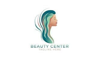 beauté centre logo, femme visage côté vue logo modèle eps fichier vecteur