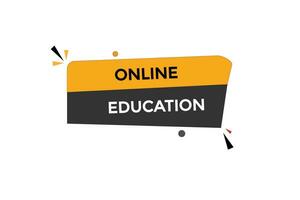 nouvelles en ligne éducation, niveau, signe, discours, bulle bannière, vecteur