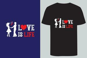 l'amour est la vie meilleur T-shirt pour femmes vecteur