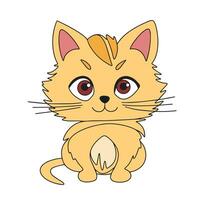 mignonne peu chat dans griffonnage style. vecteur illustration.