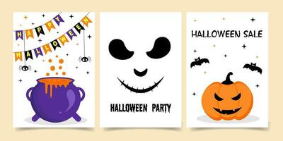 Halloween carte ensemble pour différent de fête un événement vecteur