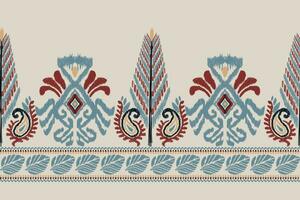 africain ikat floral paisley broderie sur gris background.ikat ethnique Oriental modèle traditionnel.aztèque style abstrait vecteur illustration.design pour texture, tissu, vêtements, emballage, décoration, écharpe