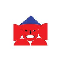 en riant emoji icône dans rouge vecteur