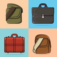 ensemble de école, Bureau valise et en voyageant sac sac à dos vecteur illustration.