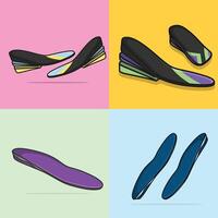 ensemble de confortable orthèses chaussure semelle intérieure paire, cambre les soutiens vecteur illustration.