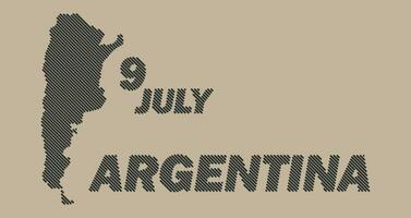 Argentine pays carte avec la grille ligne forme échantillon rayé engrener carte vecteur