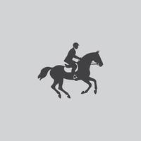 silhouette de une homme équitation une cheval équestre sport vecteur
