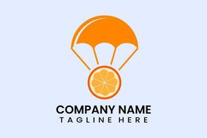 plat vecteur parachute Orange logo moderne modèle