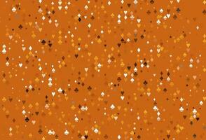 texture vectorielle jaune clair et orange avec des cartes à jouer. vecteur