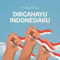 Indonésie indépendance journée conception modèle bien pour fête salutation. Indonésie drapeau vecteur conception. rouge et blanc drapeau de Indonésie. plat conception. eps dix.