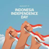 Indonésie indépendance journée conception modèle bien pour fête salutation. Indonésie drapeau vecteur conception. rouge et blanc drapeau de Indonésie. plat conception. eps dix.