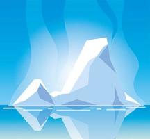 paysage arctique avec ciel bleu et iceberg, pôle nord vecteur
