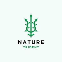 biologique trident logo icône conception modèle plat vecteur