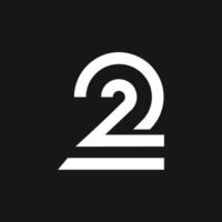 deux 2 logo lettre monogramme minimal moderne conception vecteur