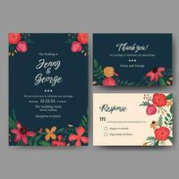 aquarelle floral mariage invitation vecteur