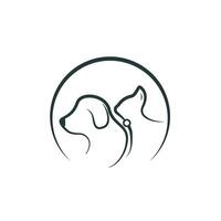 animal animal de compagnie se soucier contour style logo conception. animal de compagnie boutique vecteur illustration