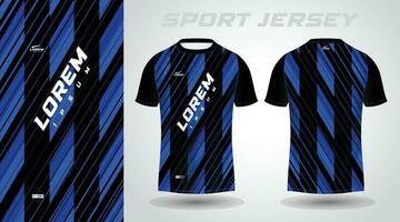 t-shirt bleu noir design maillot de sport vecteur