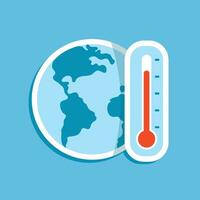 illustration de Terre et thermomètre vecteur