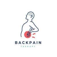 retour douleur vecteur logo illustration. chiropratique icône conception colonne vertébrale icône pour physio thérapie en forme pour clinique