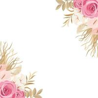 boho style floral couronne frontière parfait pour décorer mariage invitations ou salutation cartes vecteur