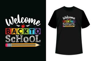 Bienvenue retour à école premier journée de école enseignants élèves T-shirt vecteur