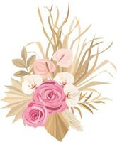 boho style fleur bouquets sont parfait pour décorer mariage invitations ou salutation cartes vecteur