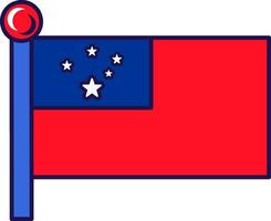 samoa pays mât drapeau bannière vecteur