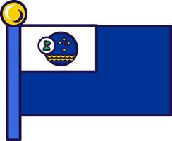 pacifique îles forum mât drapeau bannière vecteur