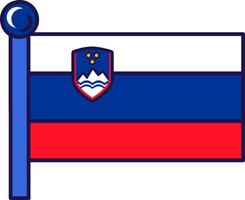 slovénie pays mât drapeau bannière vecteur