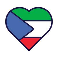 équatorial Guinée drapeau de fête cœur contour icône vecteur