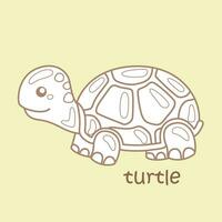 alphabet t pour tortue vocabulaire école leçon dessin animé numérique timbre contour vecteur